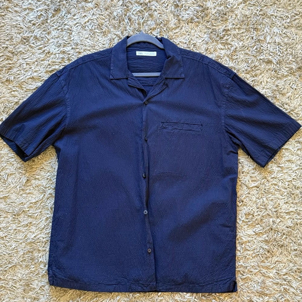 Men's Navy Blue Short Sleeve Shirt